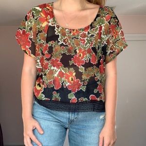 Sheer floral top